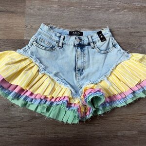 AKIRA Light Blue Washed Denim Shorts